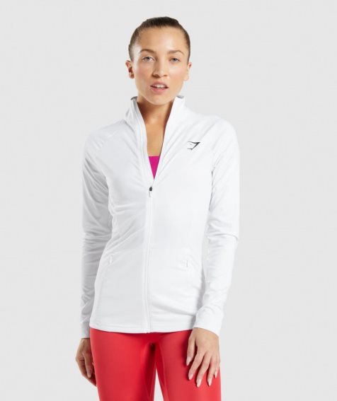 Women's Gymshark Training Jackets White | NZ 6MZXWT